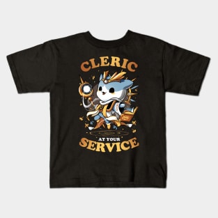 Cleric's Call - Cute Cat Gamer Kids T-Shirt